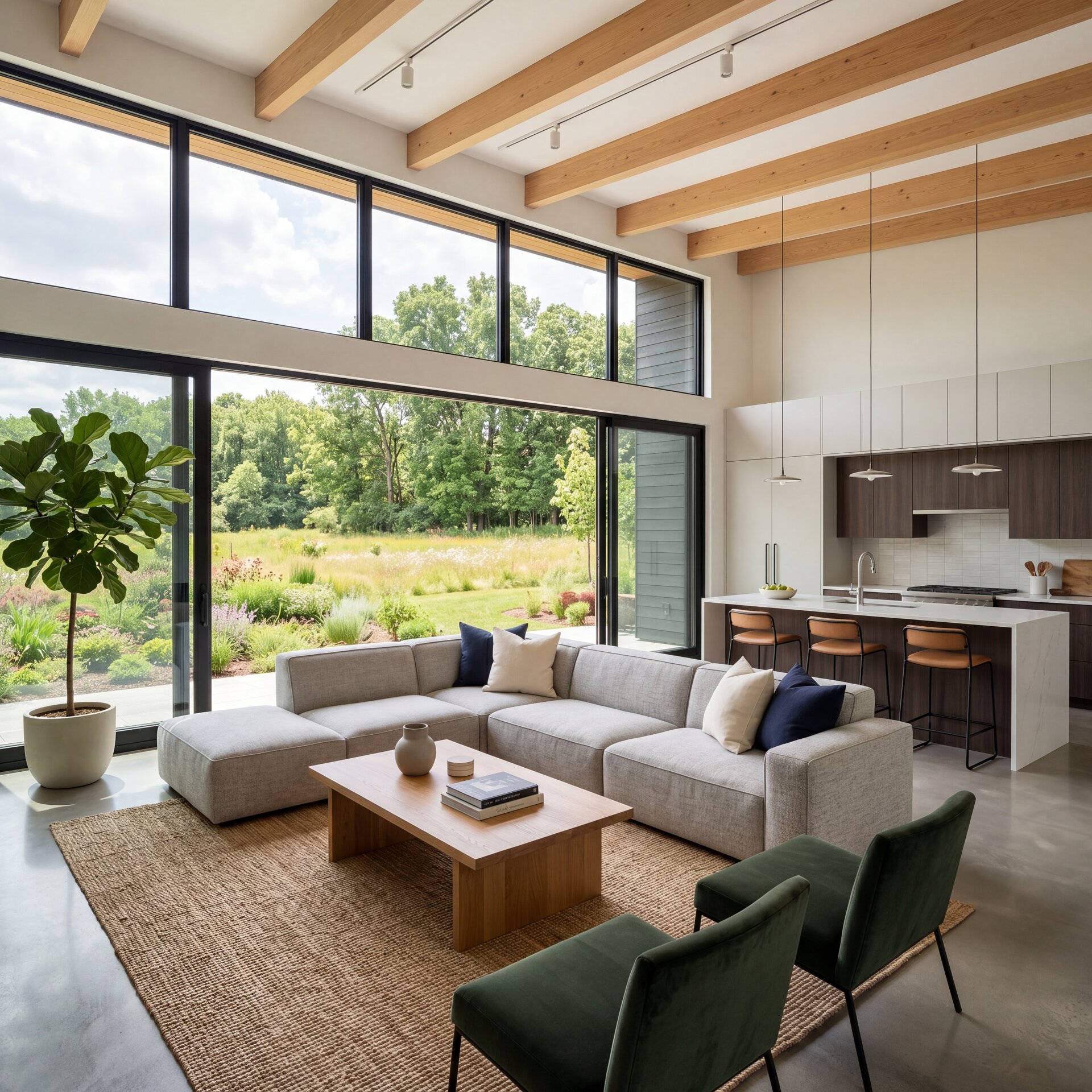 Modernes Wohnzimmer im Höckendorfer Fernblick